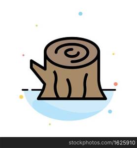Log, Wood, Wooden, Spring Abstract Flat Color Icon Template