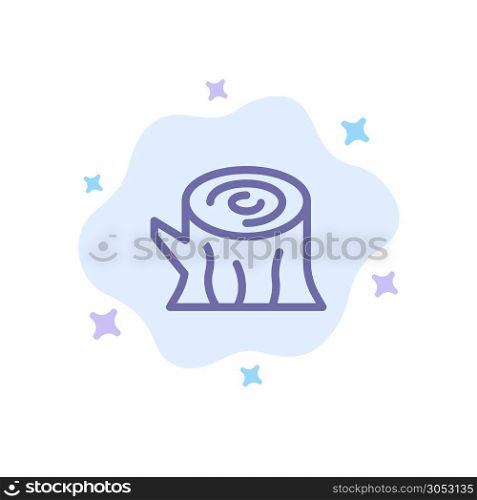 Log, Wood, Wooden, Spring Blue Icon on Abstract Cloud Background
