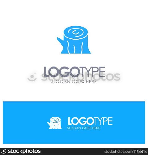 Log, Wood, Wooden, Spring Blue Solid Logo with place for tagline
