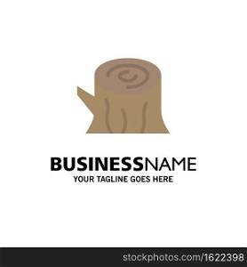Log, Wood, Wooden, Spring Business Logo Template. Flat Color