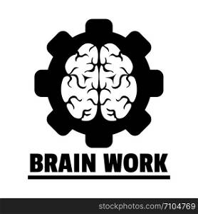 Logic brain work logo. Simple illustration of logic brain work vector logo for web design isolated on white background. Logic brain work logo, simple style