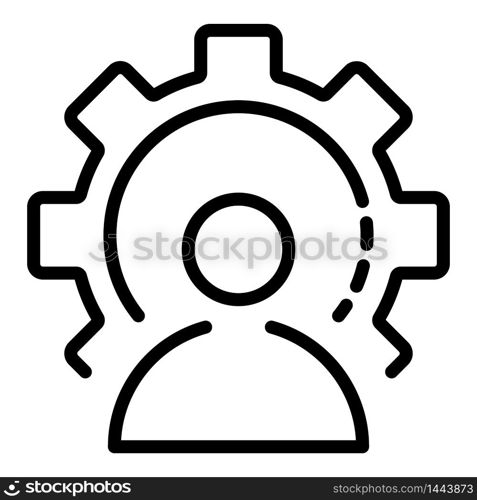 Logic man icon. Outline logic man vector icon for web design isolated on white background. Logic man icon, outline style