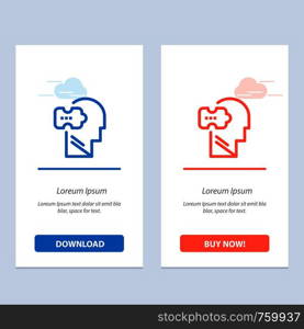 Logic, Mind, Problem, Solving Blue and Red Download and Buy Now web Widget Card Template