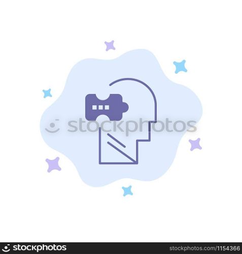 Logic, Mind, Problem, Solving Blue Icon on Abstract Cloud Background