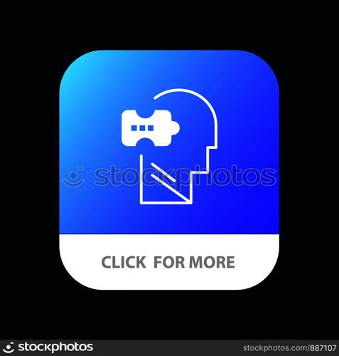 Logic, Mind, Problem, Solving Mobile App Button. Android and IOS Glyph Version