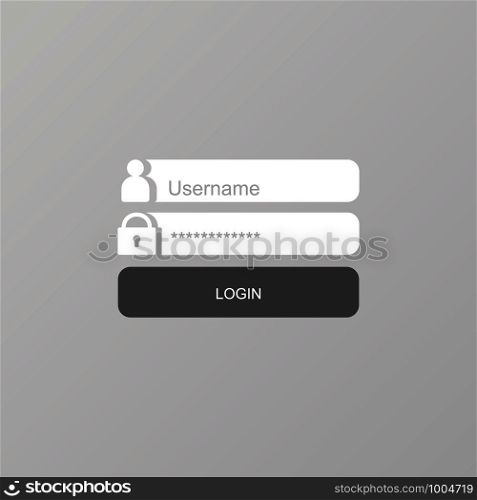Login menu bar icon background. Web internet concept