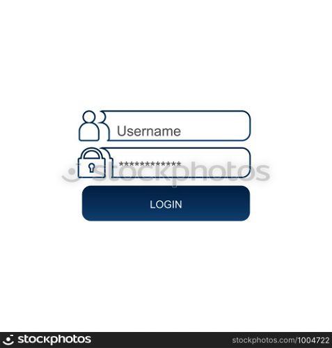 Login menu bar icon background. Web internet concept. login bar