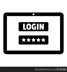 Login password security icon. Simple illustration of login password security vector icon for web design isolated on white background. Login password security icon, simple style