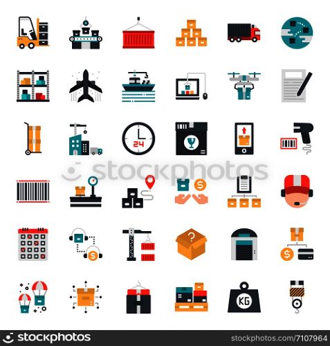 logistic and transportation icon, isolated on white background