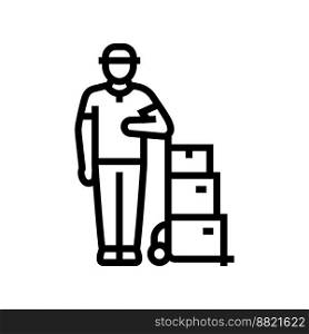 logistic courier line icon vector. logistic courier sign. isolated contour symbol black illustration. logistic courier line icon vector illustration