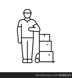 logistic courier line icon vector. logistic courier sign. isolated contour symbol black illustration. logistic courier line icon vector illustration