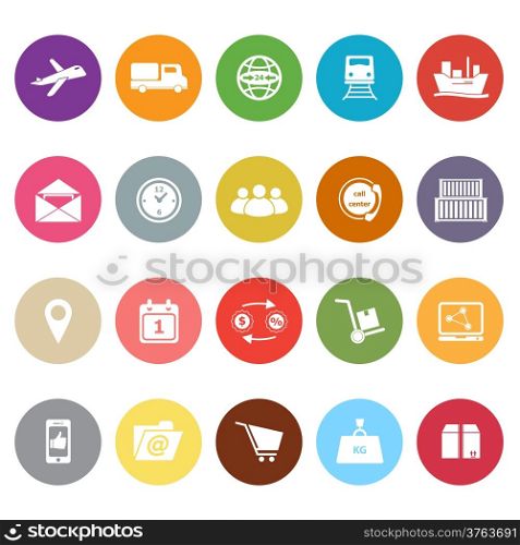 Logistic flat icons on white background, stock vector