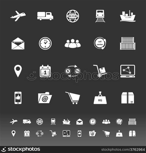 Logistic icons on gray background, stock vector
