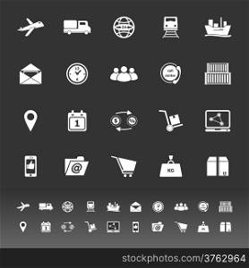 Logistic icons on gray background, stock vector