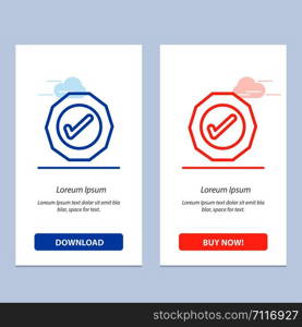 Logistic, Ok, Success, Tick Blue and Red Download and Buy Now web Widget Card Template