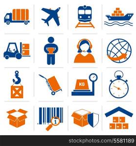 Logistic service and shipping icons set of delivery and supply vector illustration