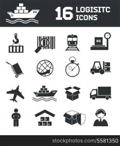 Logistic shipping cargo global export chain icons set vector illustration