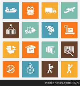 Logistic transportation services pictograms collection for web design isolated vector illustration