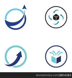 Logistics company vector logo, arrow icon logo, fast digital delivery logo.