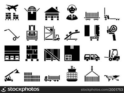 Logistics Icon Set. Fully editable vector illustration. Text expanded.
