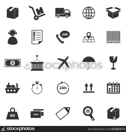 Logistics icons on white background, stock vector