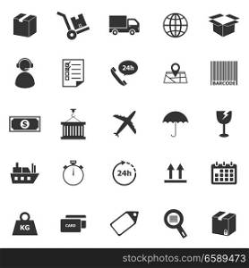 Logistics icons on white background, stock vector