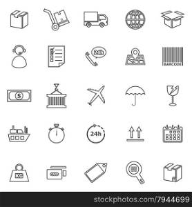Logistics line icons on white background, stock vector