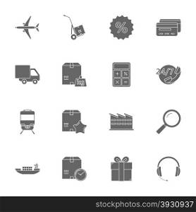 Logistics silhouettes icons set. Logistics silhouettes icons set vector graphic design