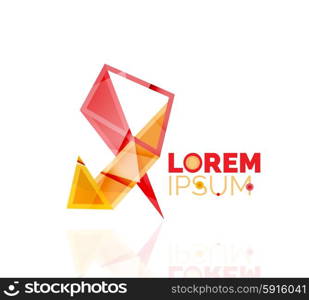 Logo, abstract geometric business icon. Vector illustration