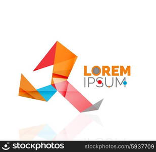 Logo, abstract geometric business icon. Vector illustration