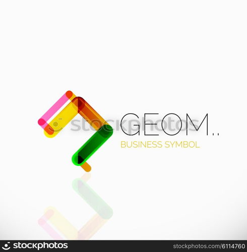 Logo, abstract linear geometric business icon