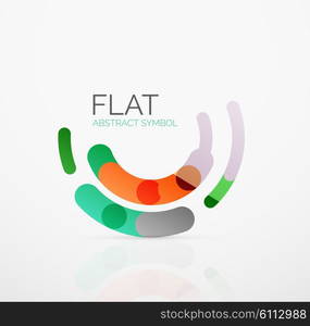 Logo - abstract minimalistic linear flat design. Business hi-tech geometric symbol, multicolored connected segments of lines. Vector illustration - connection concept