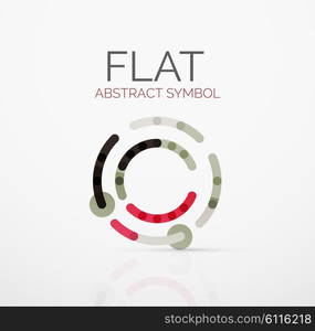 Logo - abstract minimalistic linear flat design. Business hi-tech geometric symbol, multicolored connected segments of lines. Vector illustration - connection concept