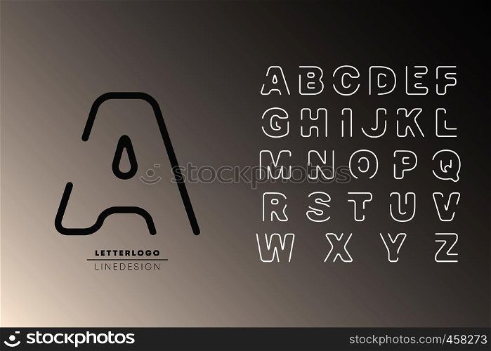 Logo alphabet font. Letters logotype line design. Vector illustration.