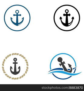 Logo and anchor symbol design vector.