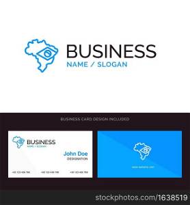 Logo and Business Card Template for Map, Flag, Brazil vector illustration