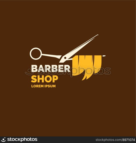 Logo and emblem for the barber shop elements vector image