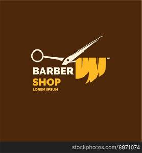 Logo and emblem for the barber shop elements vector image