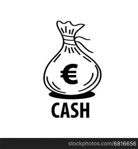 logo bag of money. A bag of money vector icon. Business and finance. Euro sign