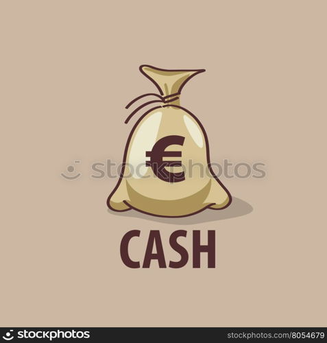 logo bag of money. A bag of money vector icon. Business and finance. Euro sign