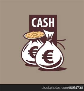 logo bag of money. A bag of money vector icon. Business and finance. Euro sign