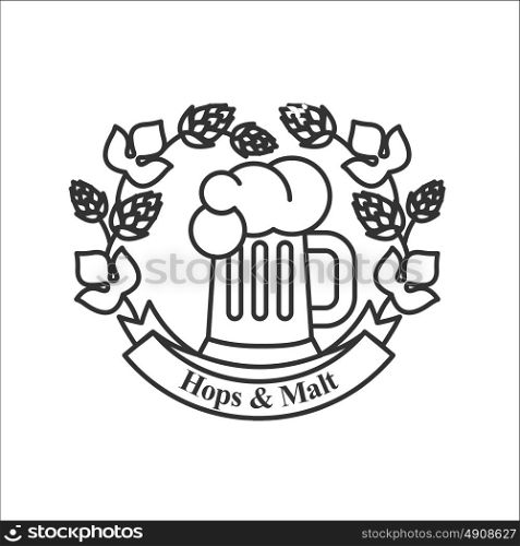 Logo beer, vintage beer sign, vector illustration.