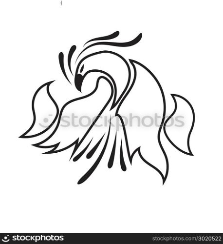 logo black bird line on white background.vector illustration