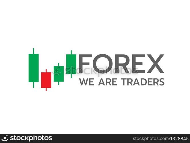 Logo candlestick trading chart analyzing in forex