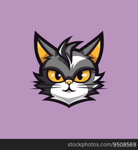 Logo Cat with cat icon Cool and purple