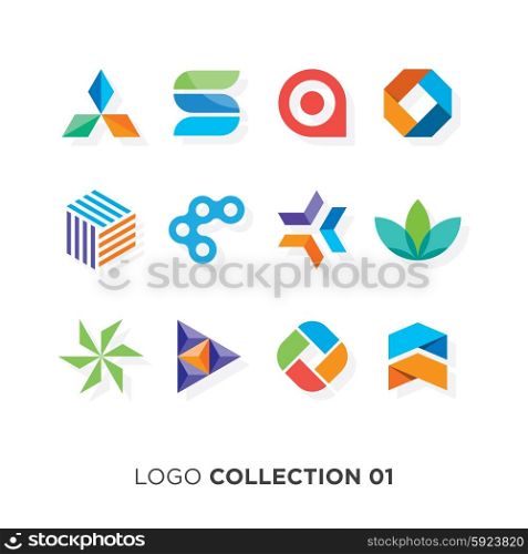 Logo collection 01. Vector graphic design elements for company logo.