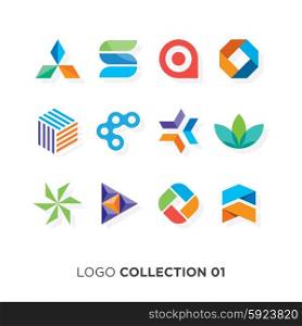 Logo collection 01. Vector graphic design elements for company logo.