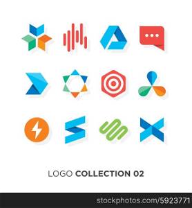 Logo collection 02. Vector graphic design elements for company logo.