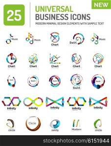 Logo collection, abstract geometric business icon set