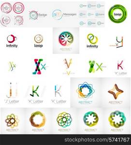 Logo collection, abstract geometric business icon set, company branding identity designe lements